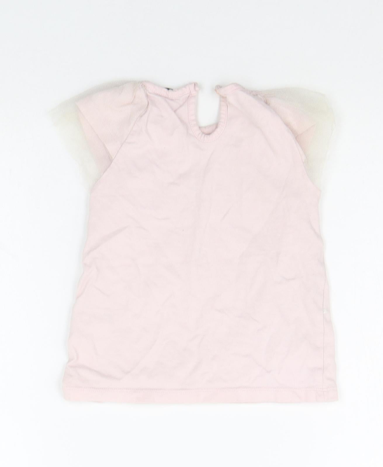 George Girls Pink Geometric  Basic T-Shirt Size 2-3 Years  - SEQUIN