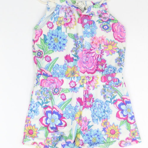 Monsoon Baby White Floral  Dungaree One-Piece Size 18-24 Months