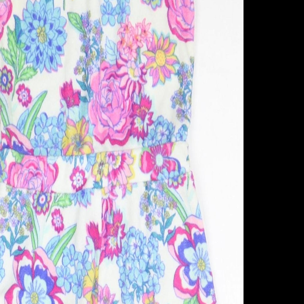 Monsoon Baby White Floral  Dungaree One-Piece Size 18-24 Months