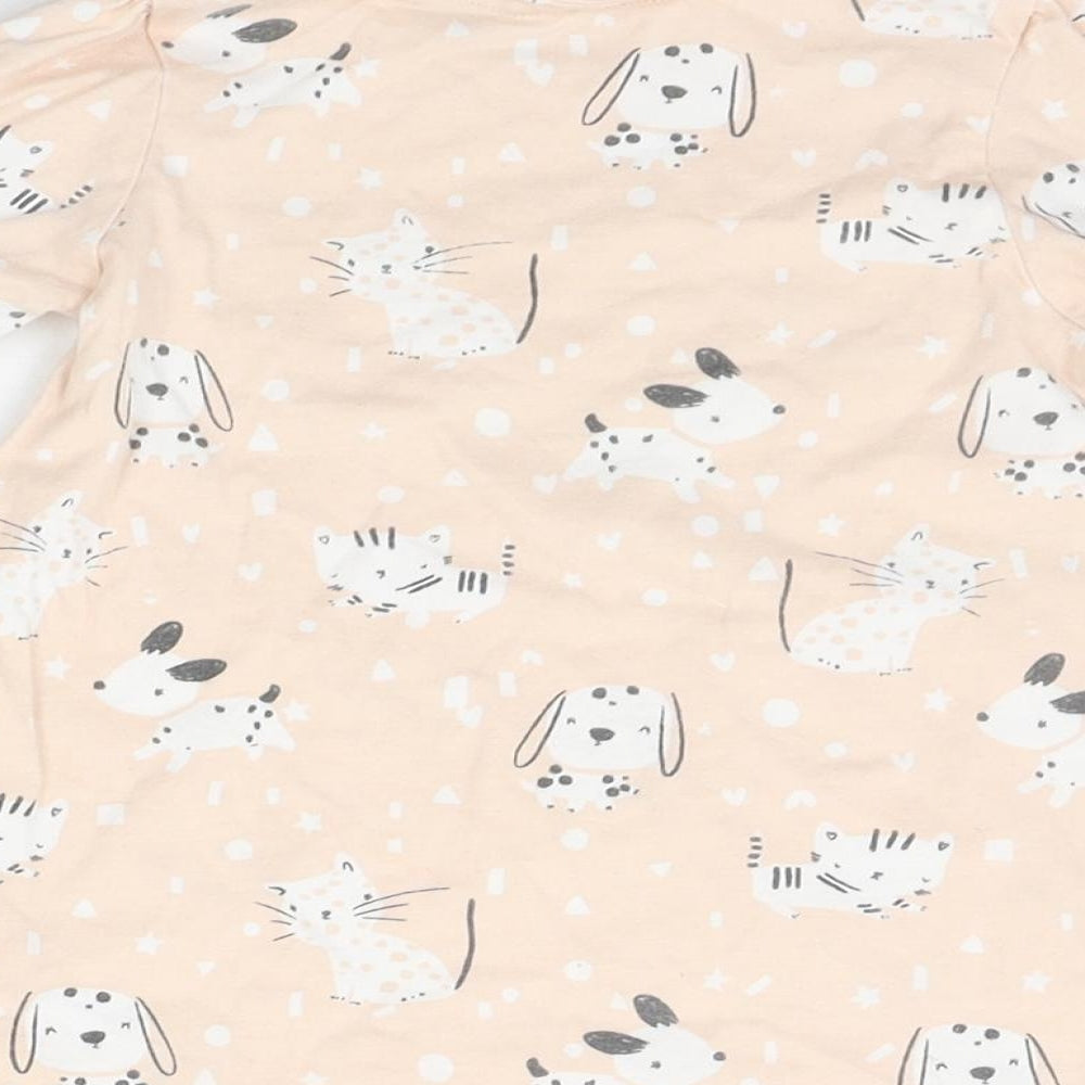 George Baby Beige Geometric  Basic T-Shirt Size 12-18 Months  - dogs