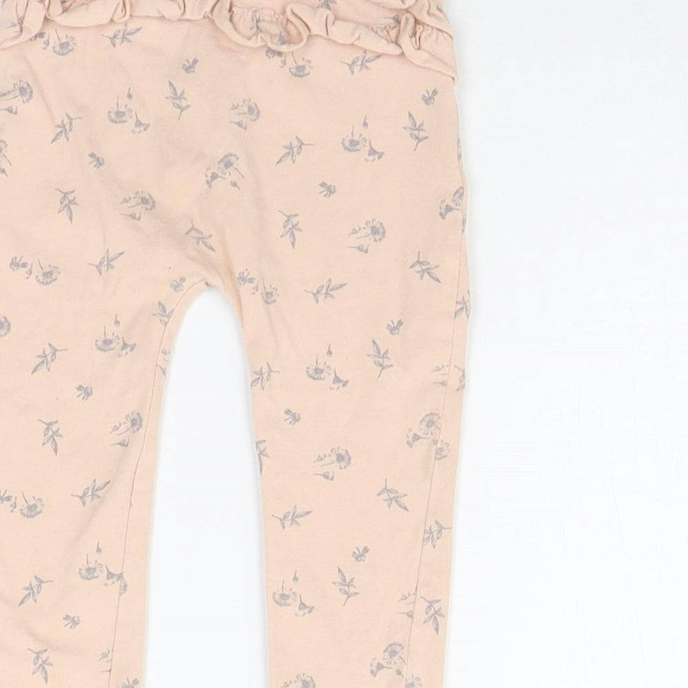 George Baby Beige Geometric  Jogger Leggings Size 12-18 Months