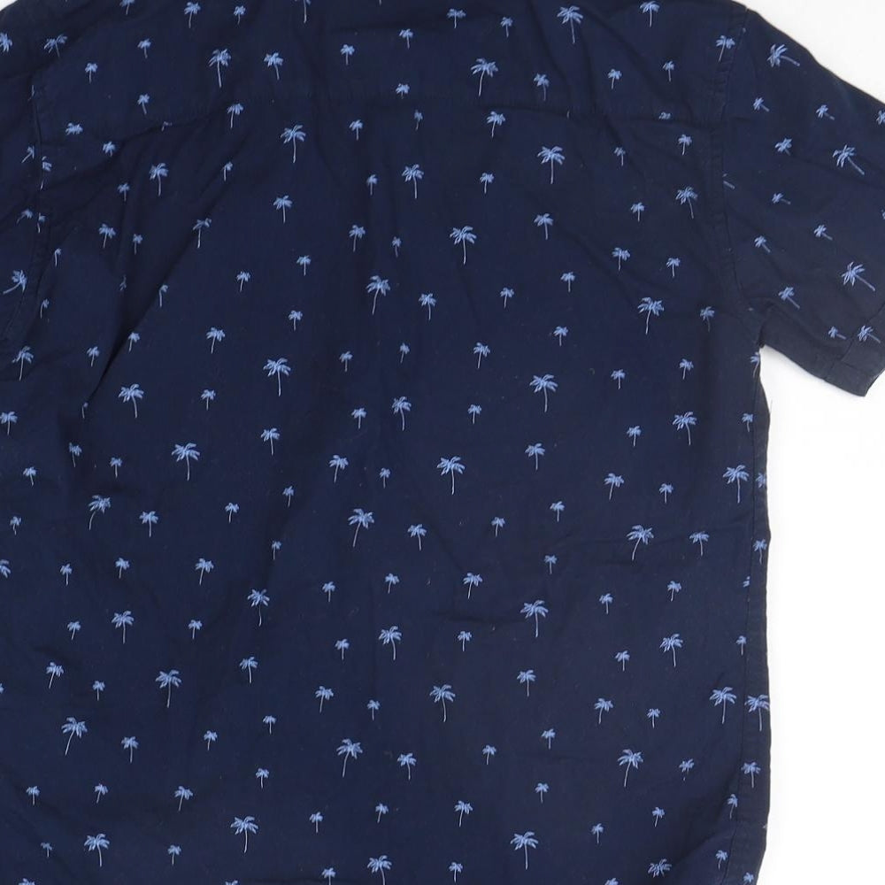 THREADABLE Girls Blue Geometric  Basic Button-Up Size 11-12 Years