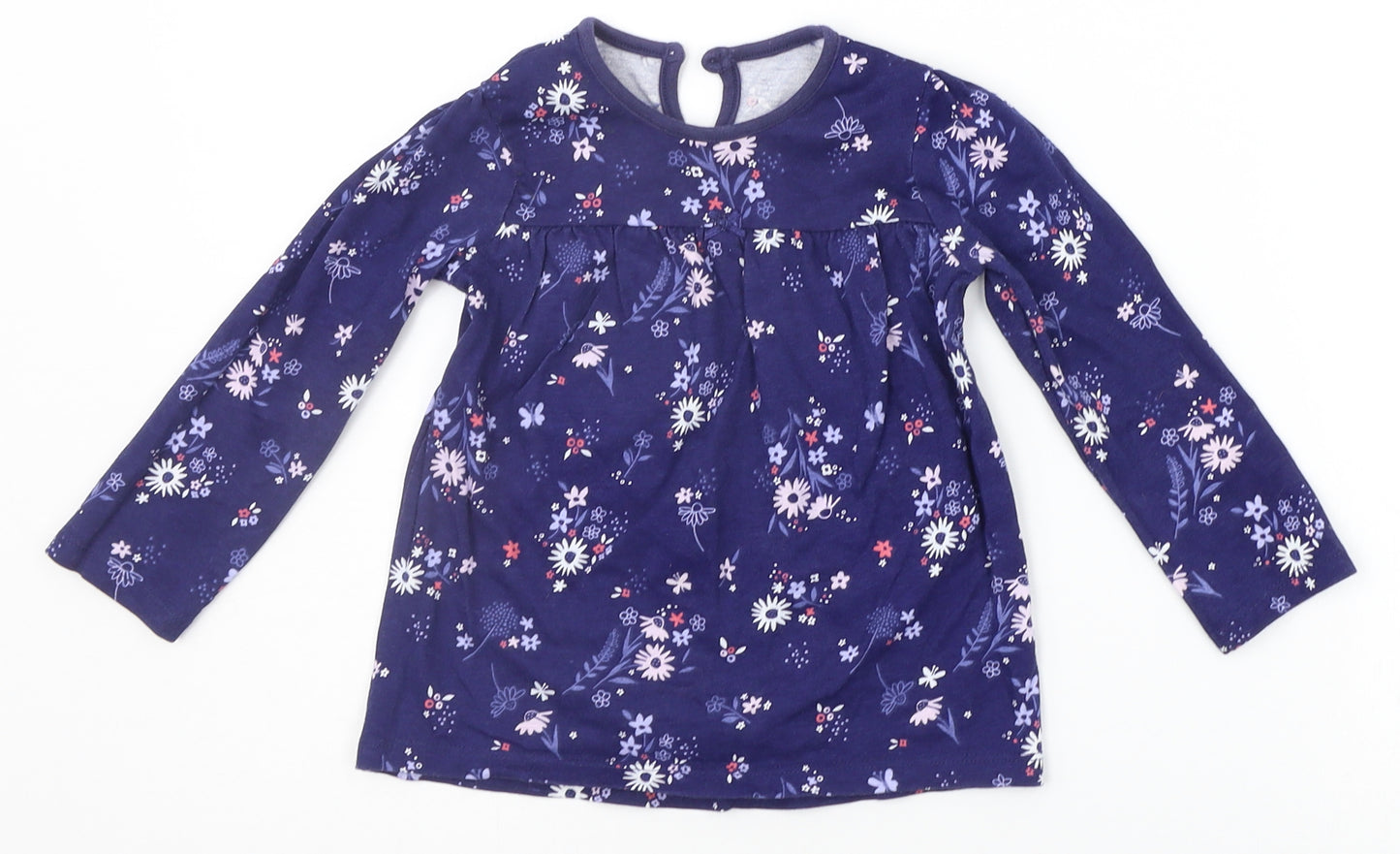 George Baby Blue Floral  Basic T-Shirt Size 18-24 Months