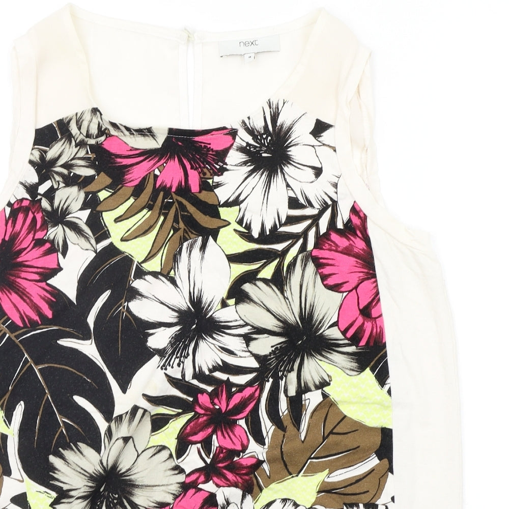 NEXT Womens Beige Floral  Basic Blouse Size 16