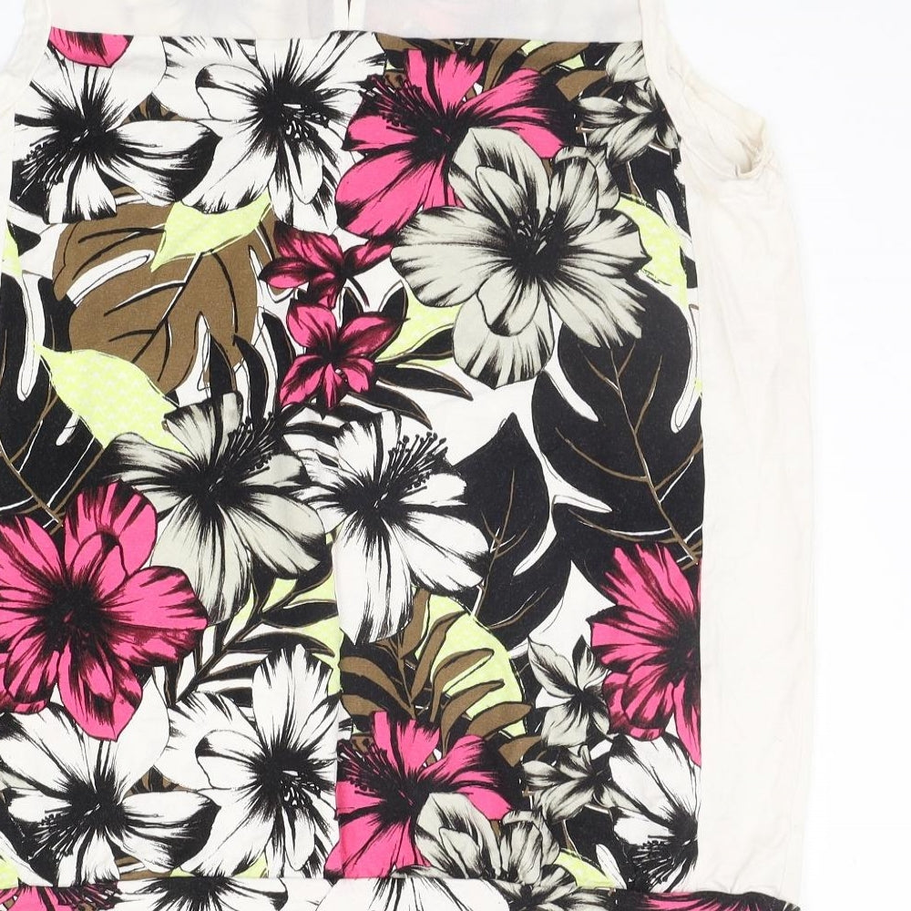 NEXT Womens Beige Floral  Basic Blouse Size 16