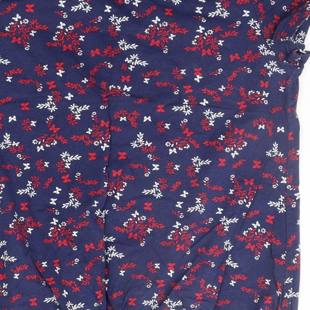 BHS Womens Blue Floral  Basic T-Shirt Size 16