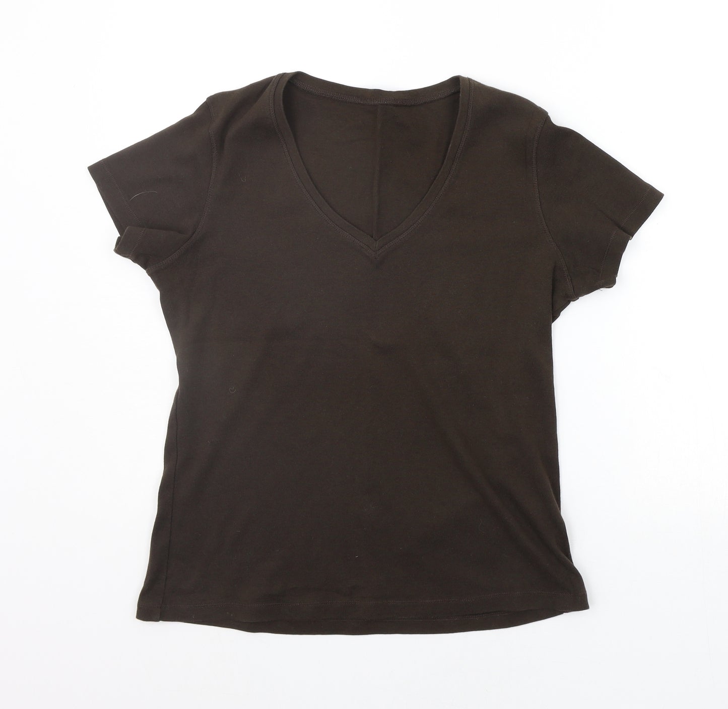 Preworn Womens Brown   Basic T-Shirt Size 16