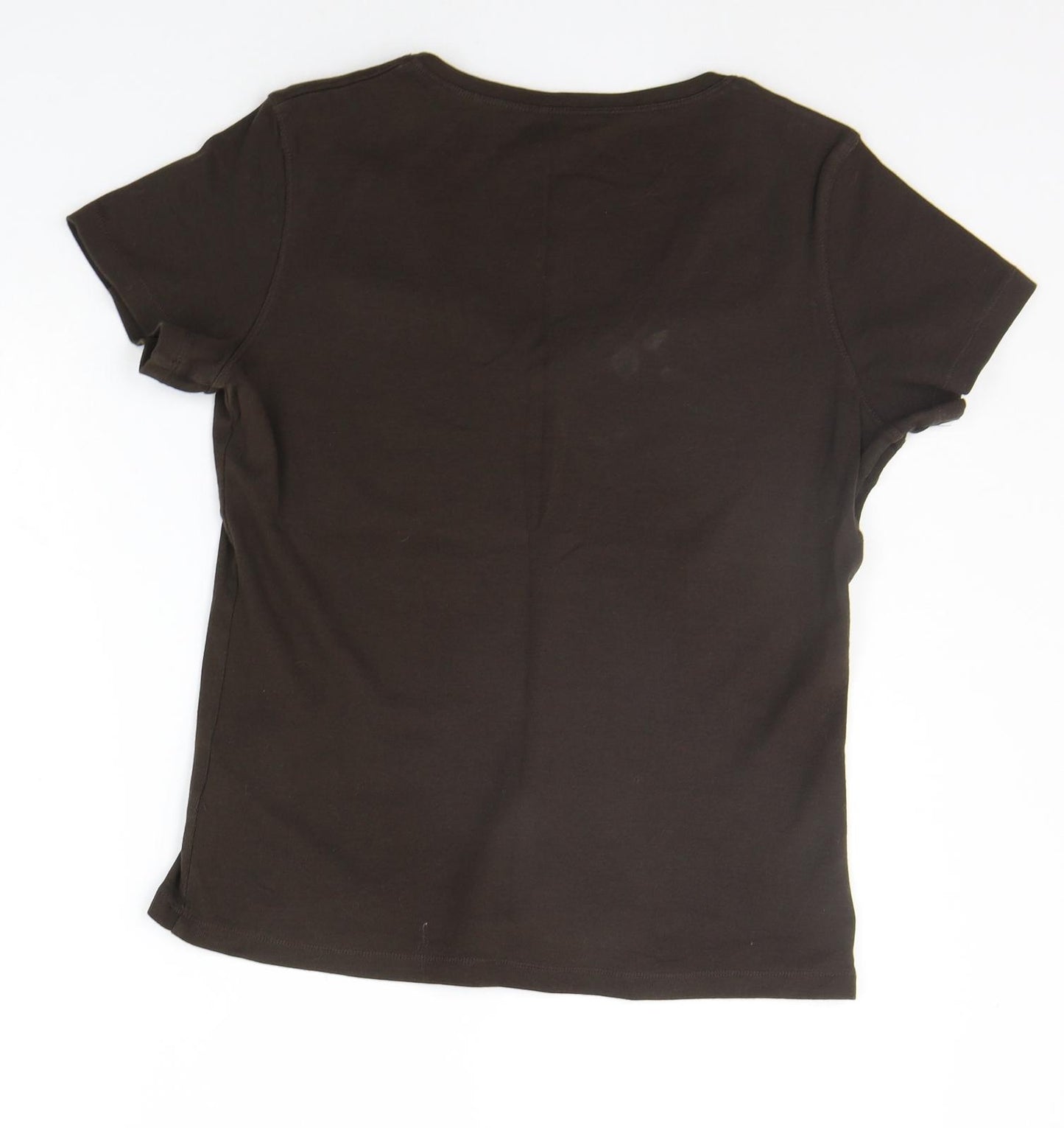 Preworn Womens Brown   Basic T-Shirt Size 16