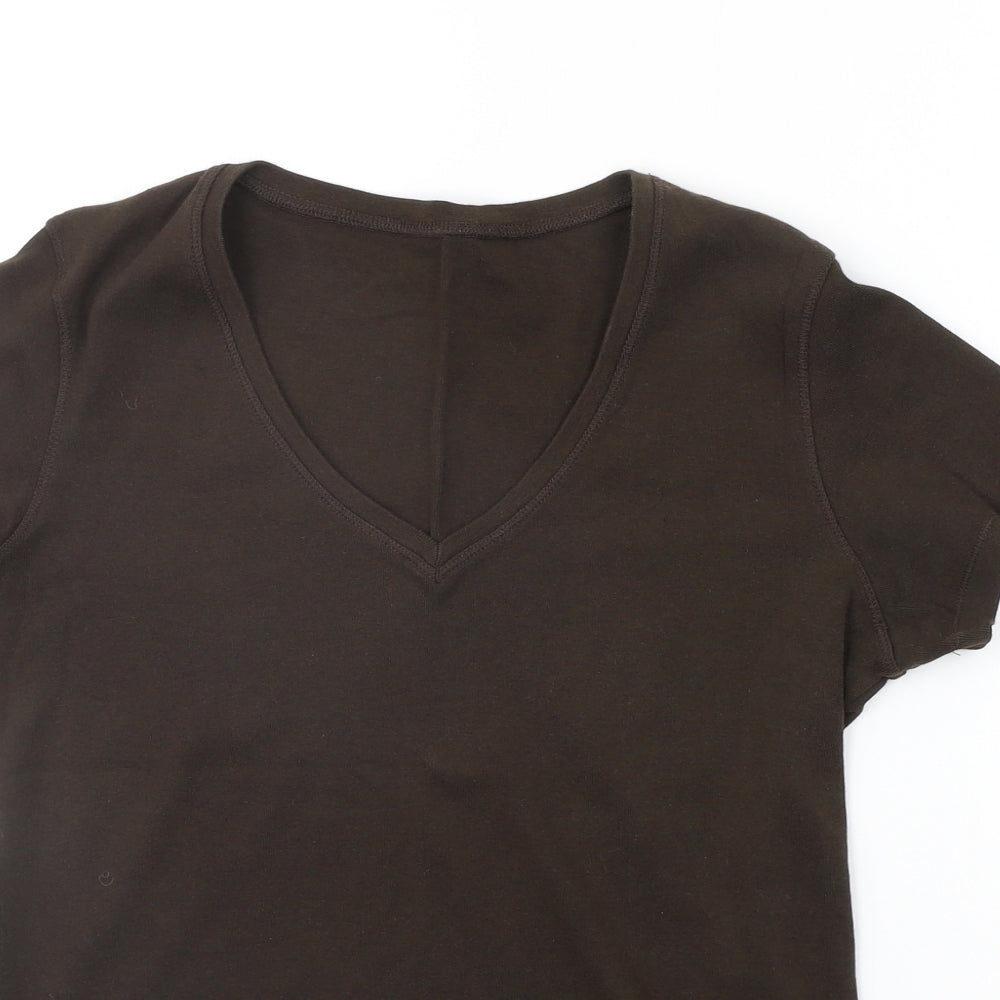 Preworn Womens Brown   Basic T-Shirt Size 16