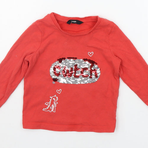 George Baby Red   Basic T-Shirt Size 12-18 Months  - SEQUIN