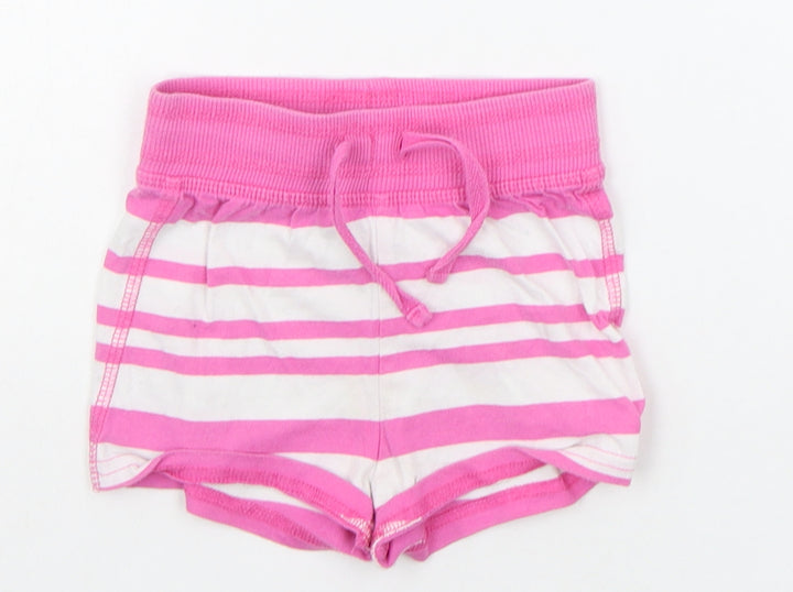 NEXT Girls Pink Striped  Cropped Trousers Size 12-18 Months