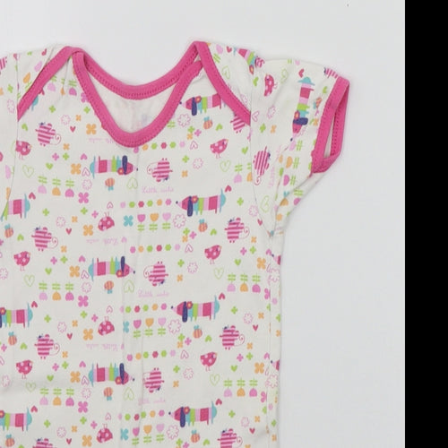 George Baby White Geometric  Babygrow One-Piece Size 12-18 Months  - ANIMALS