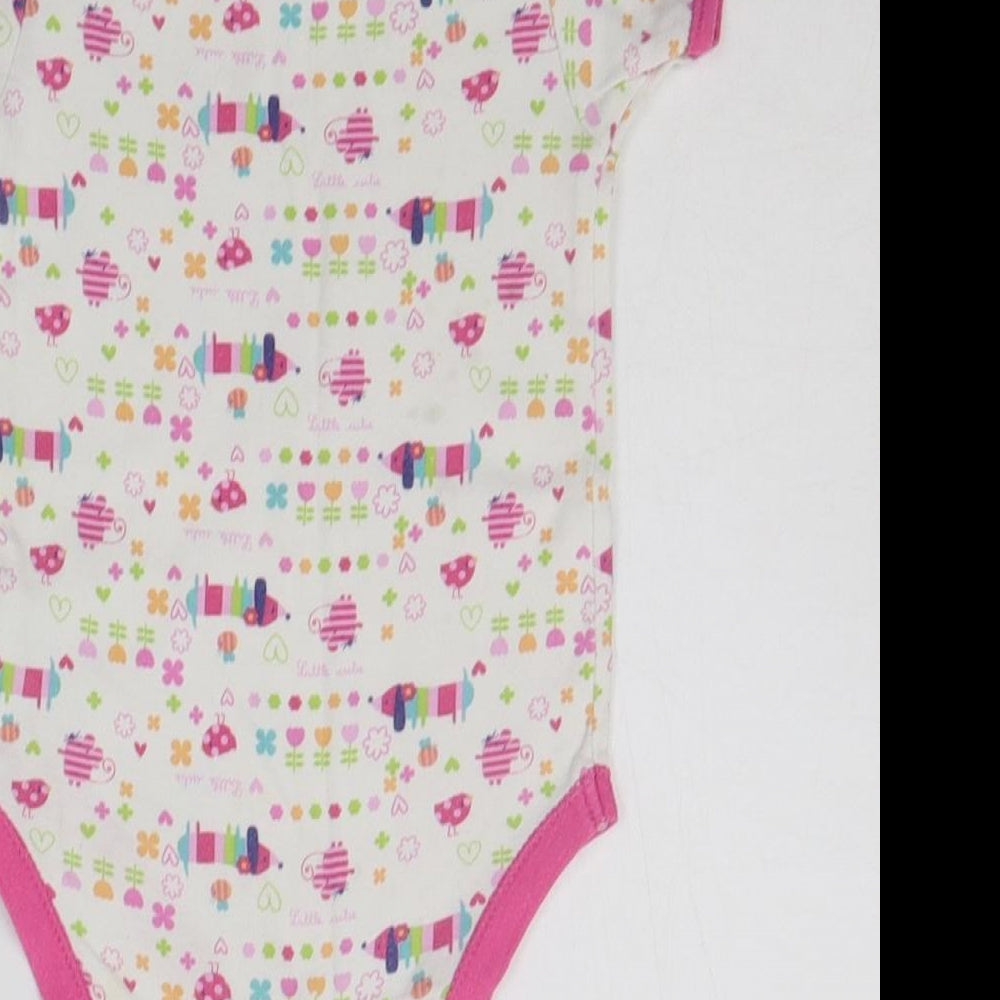 George Baby White Geometric  Babygrow One-Piece Size 12-18 Months  - ANIMALS