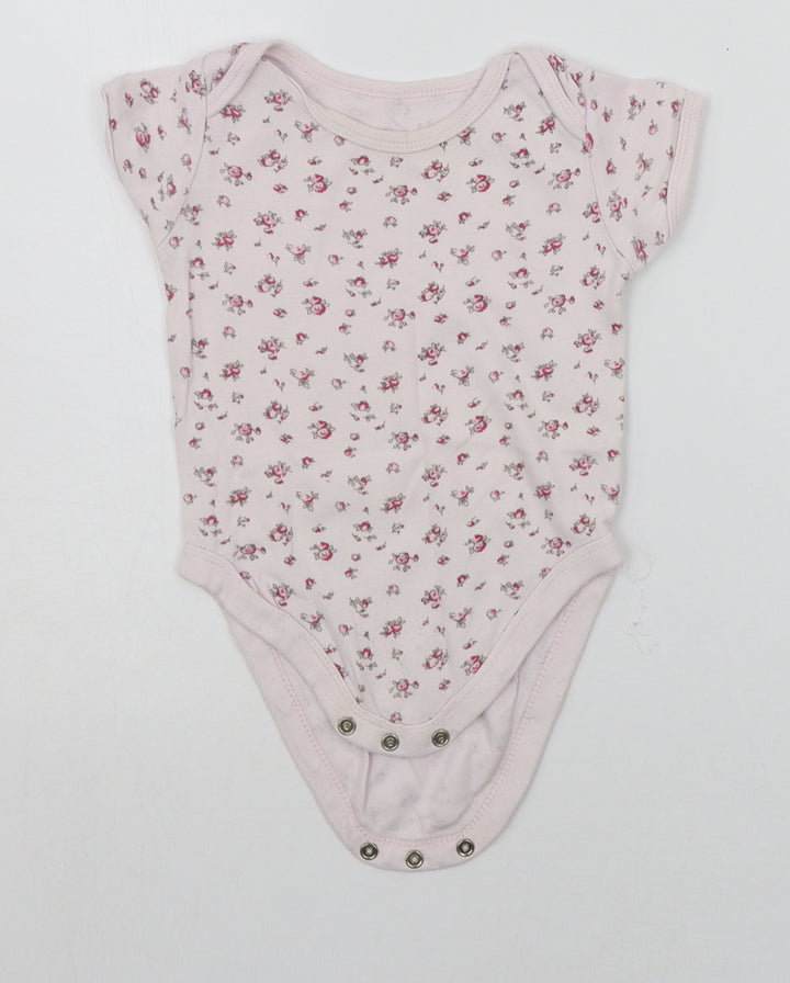 Mini Club Baby Pink Floral Babygrow One-Piece Size 9-12 Months