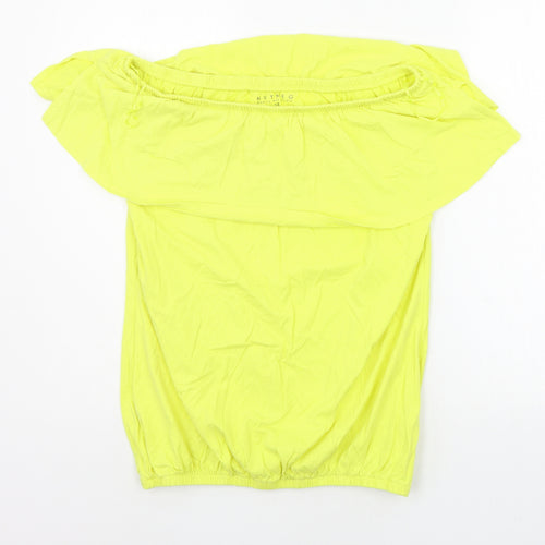 Nutmeg Womens Yellow   Basic Blouse Size 12