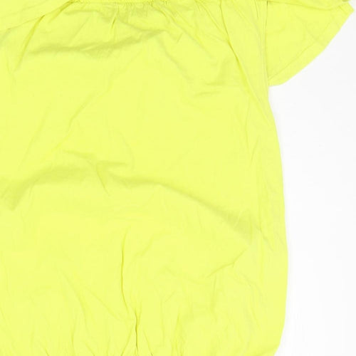 Nutmeg Womens Yellow   Basic Blouse Size 12