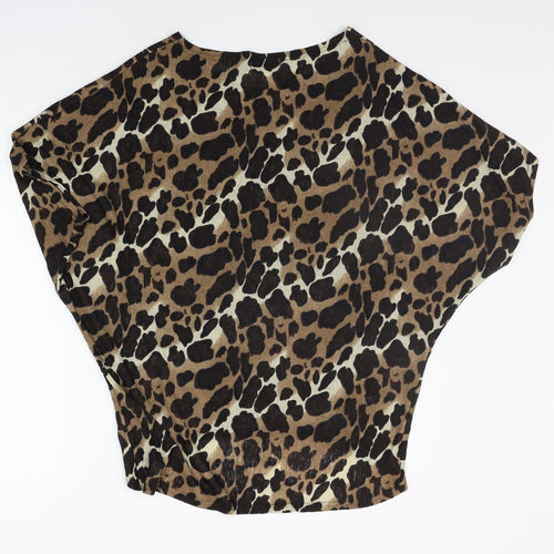 Misumi Womens Beige Animal Print  Pullover Jumper Size M