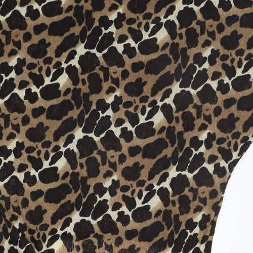 Misumi Womens Beige Animal Print  Pullover Jumper Size M