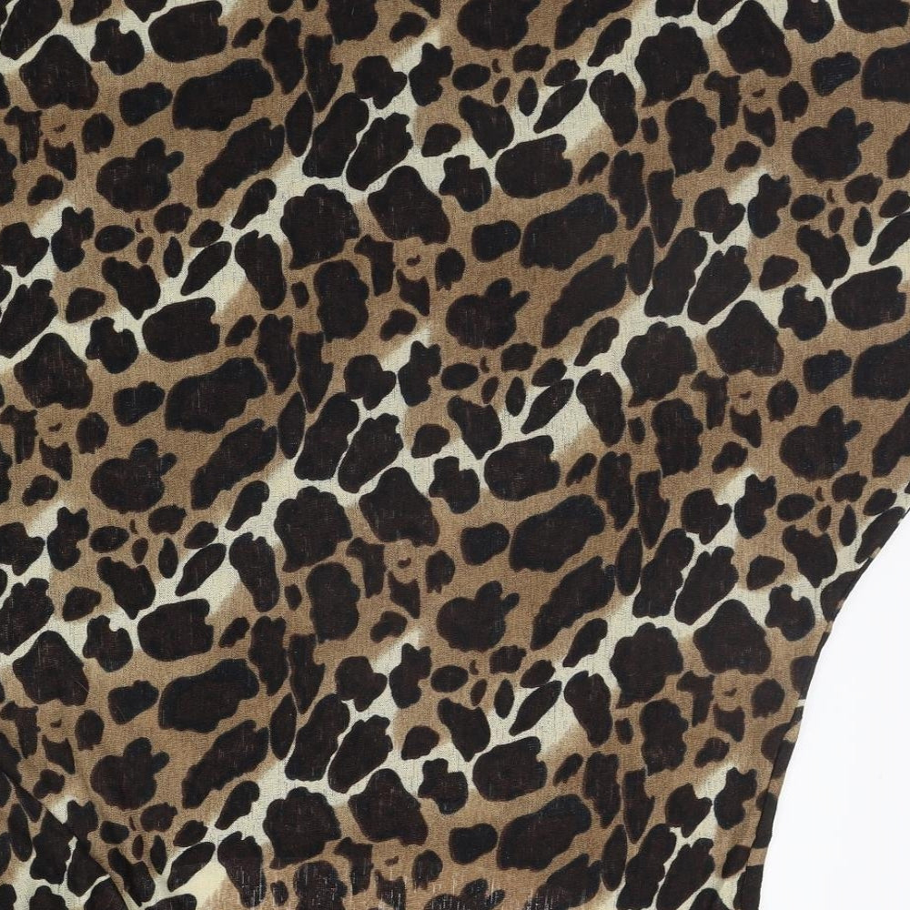 Misumi Womens Beige Animal Print  Pullover Jumper Size M
