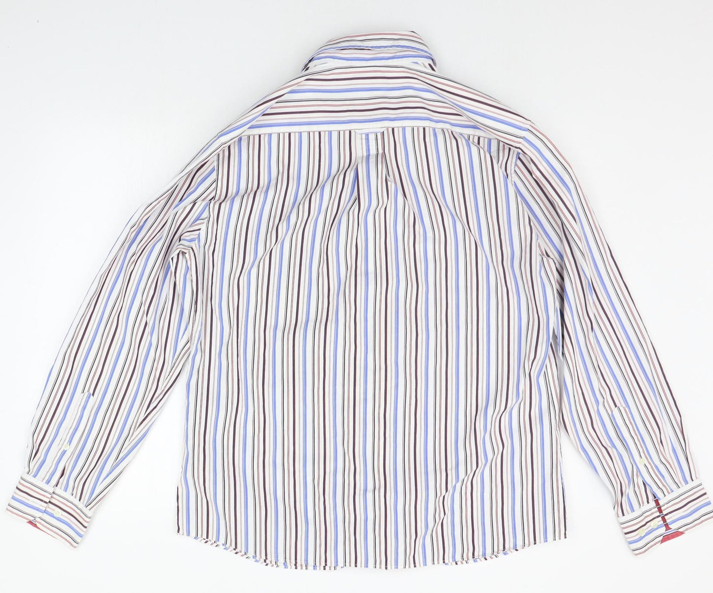 Marks and Spencer Mens White Striped   Button-Up Size L
