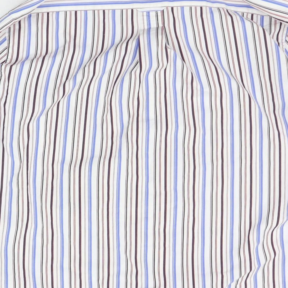 Marks and Spencer Mens White Striped   Button-Up Size L