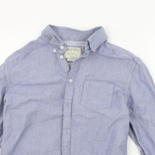 burton menswear Mens Blue    Button-Up Size M