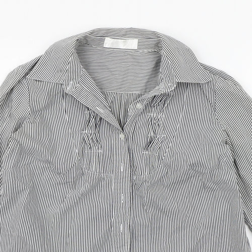 Internacionale Mens White Striped   Button-Up Size 13