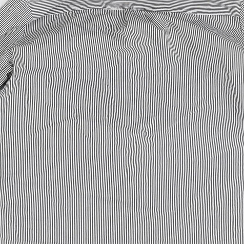 Internacionale Mens White Striped   Button-Up Size 13