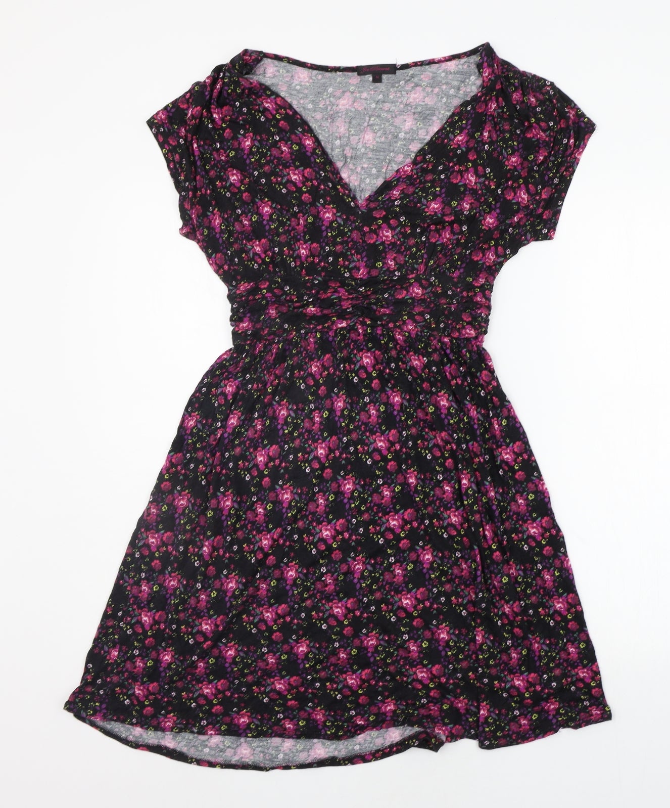 Joe Browns Womens Black Floral  A-Line  Size 14
