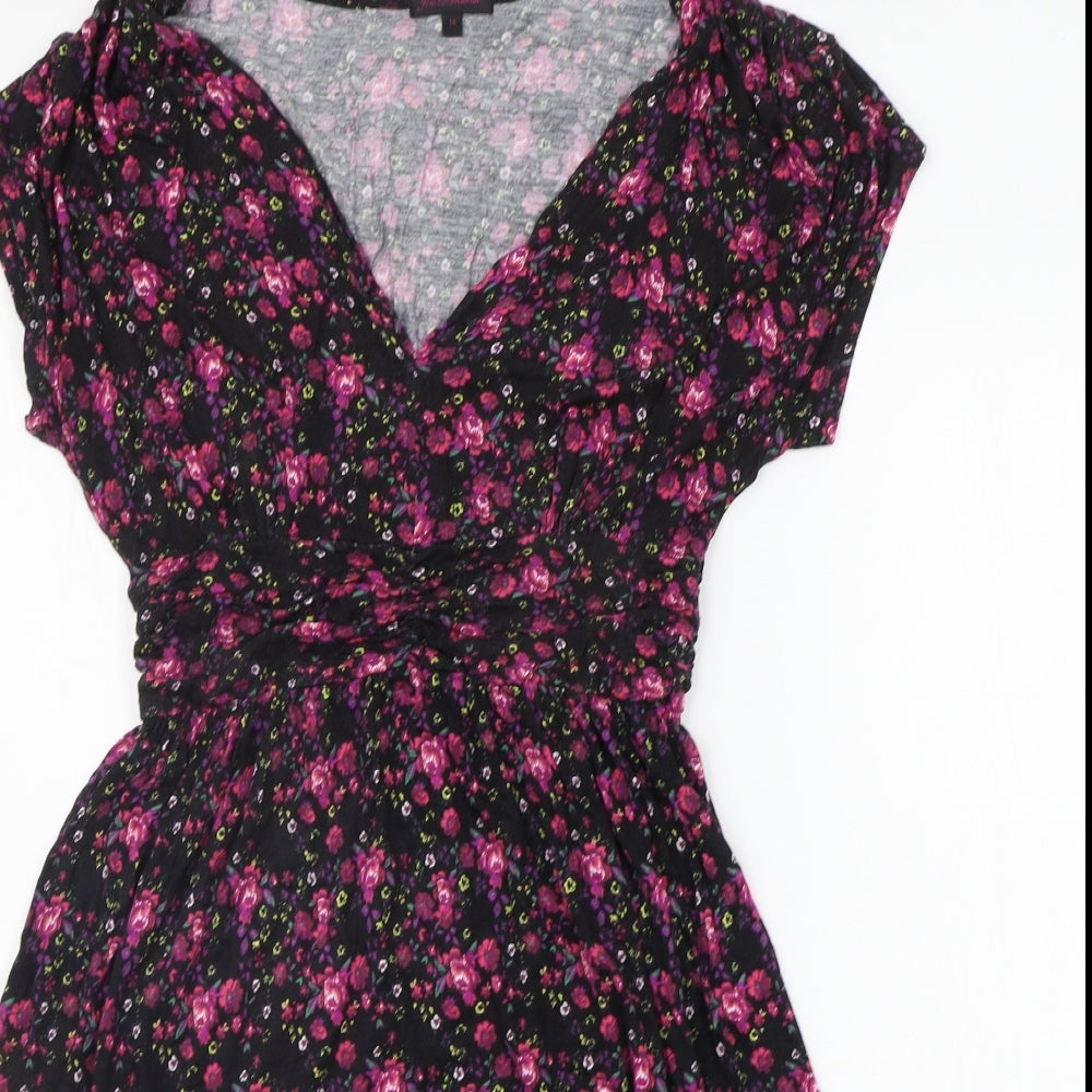 Joe Browns Womens Black Floral  A-Line  Size 14