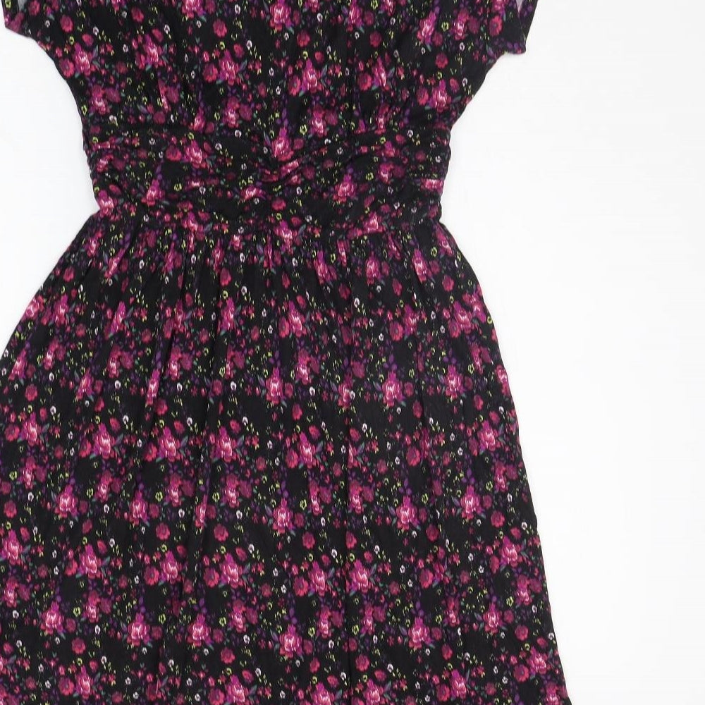 Joe Browns Womens Black Floral  A-Line  Size 14