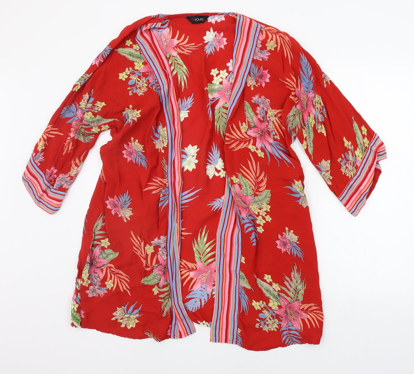 Yours Womens Red Floral  Cardigan Jumper Size 16