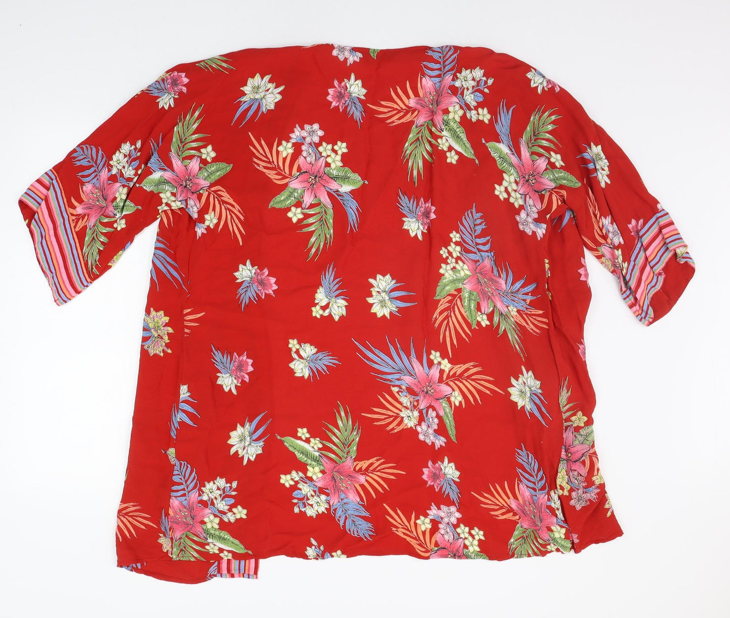 Yours Womens Red Floral  Cardigan Jumper Size 16