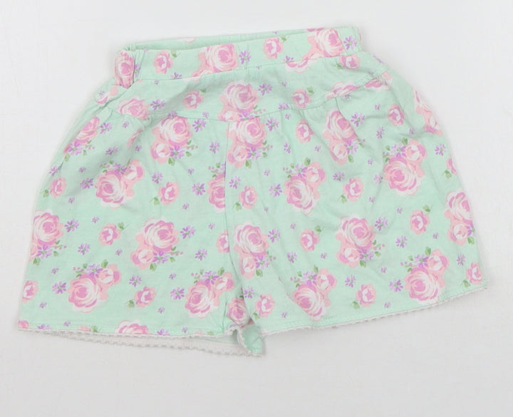 George Girls Green Floral Top Sleep Shorts Size 2 Years