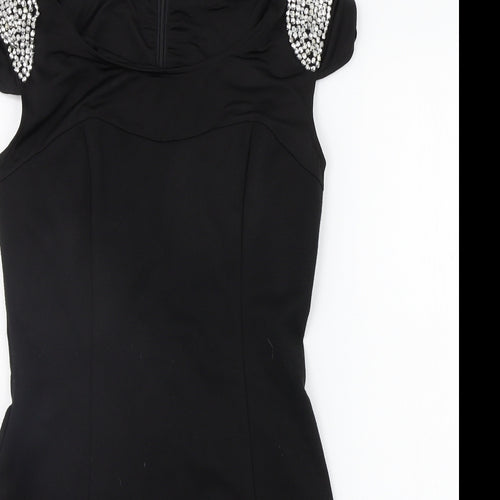 MELA LOVE LONDON Womens Black   A-Line  Size 12  - jewl detail