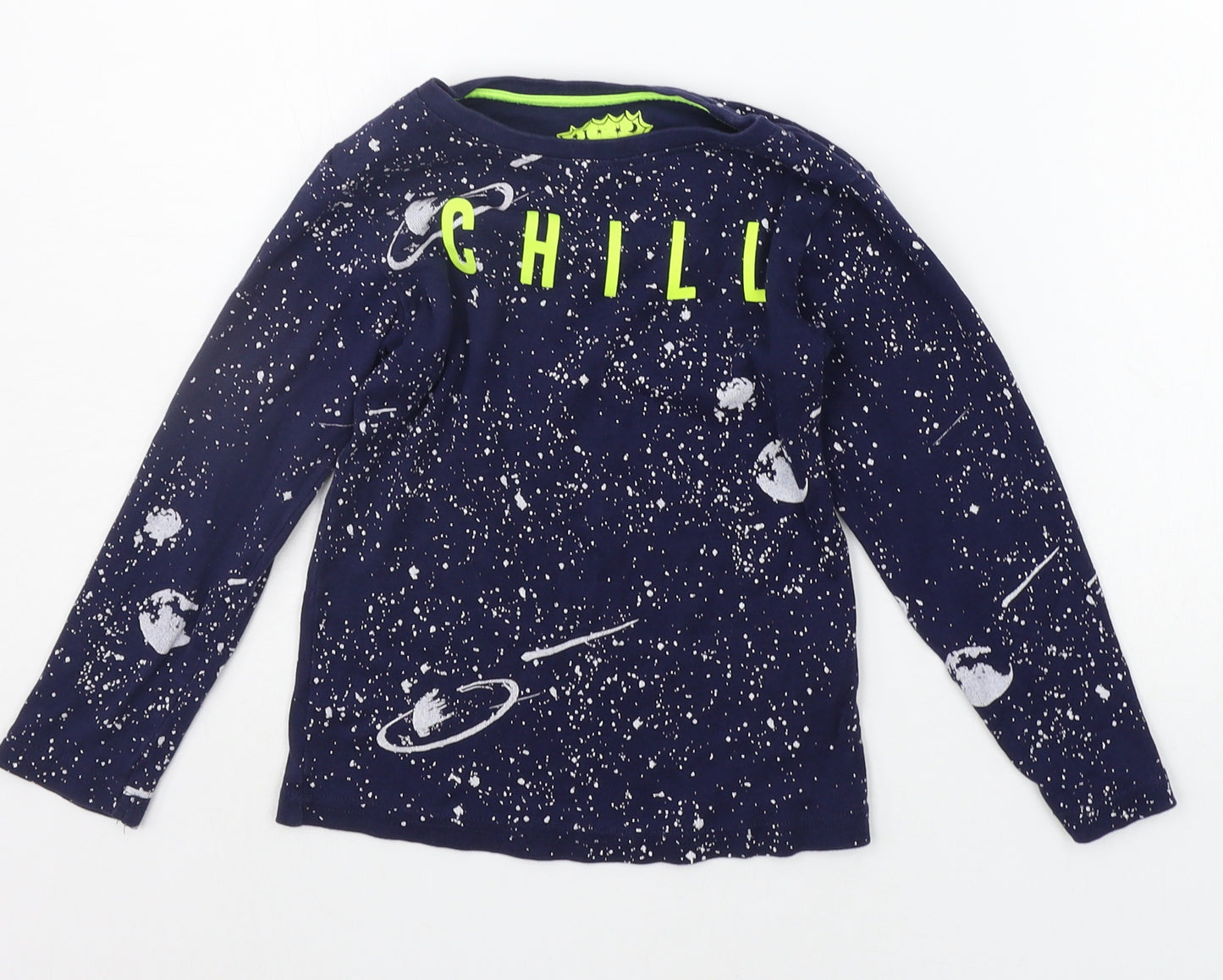 Blue Zoo Boys Blue Geometric  Basic T-Shirt Size 6-7 Years  - SPACE