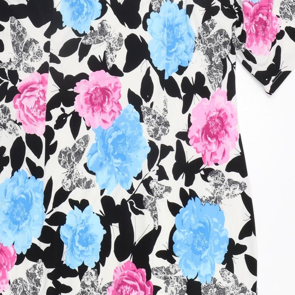 DAVID EMANUEL Womens Blue Floral  Jumper Dress  Size 20
