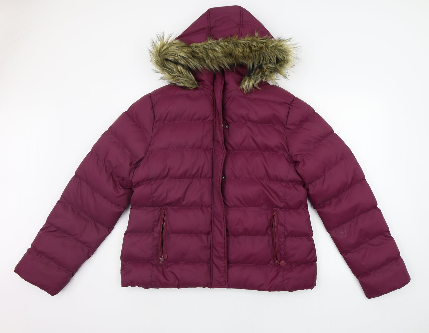 Fluid Womens Purple   Jacket Coat Size 16  - FAUX FUR