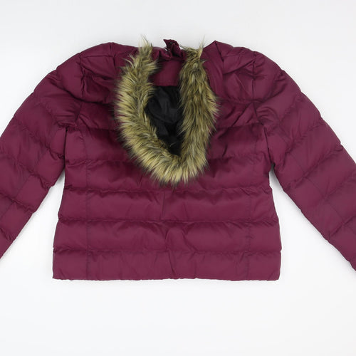Fluid Womens Purple   Jacket Coat Size 16  - FAUX FUR