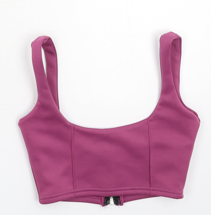 PRETTYLITTLETHING Womens Pink Cropped Tank Size 4