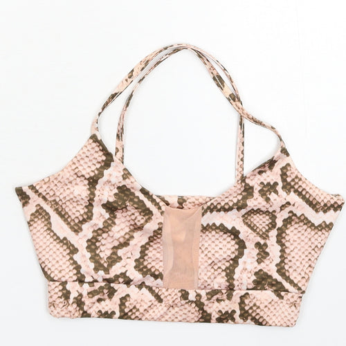 PRETTYLITTLETHING Womens Beige Animal Print  Cropped Tank Size 6