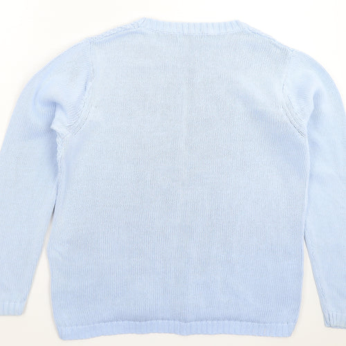 BM Womens Blue  Knit Pullover Jumper Size M