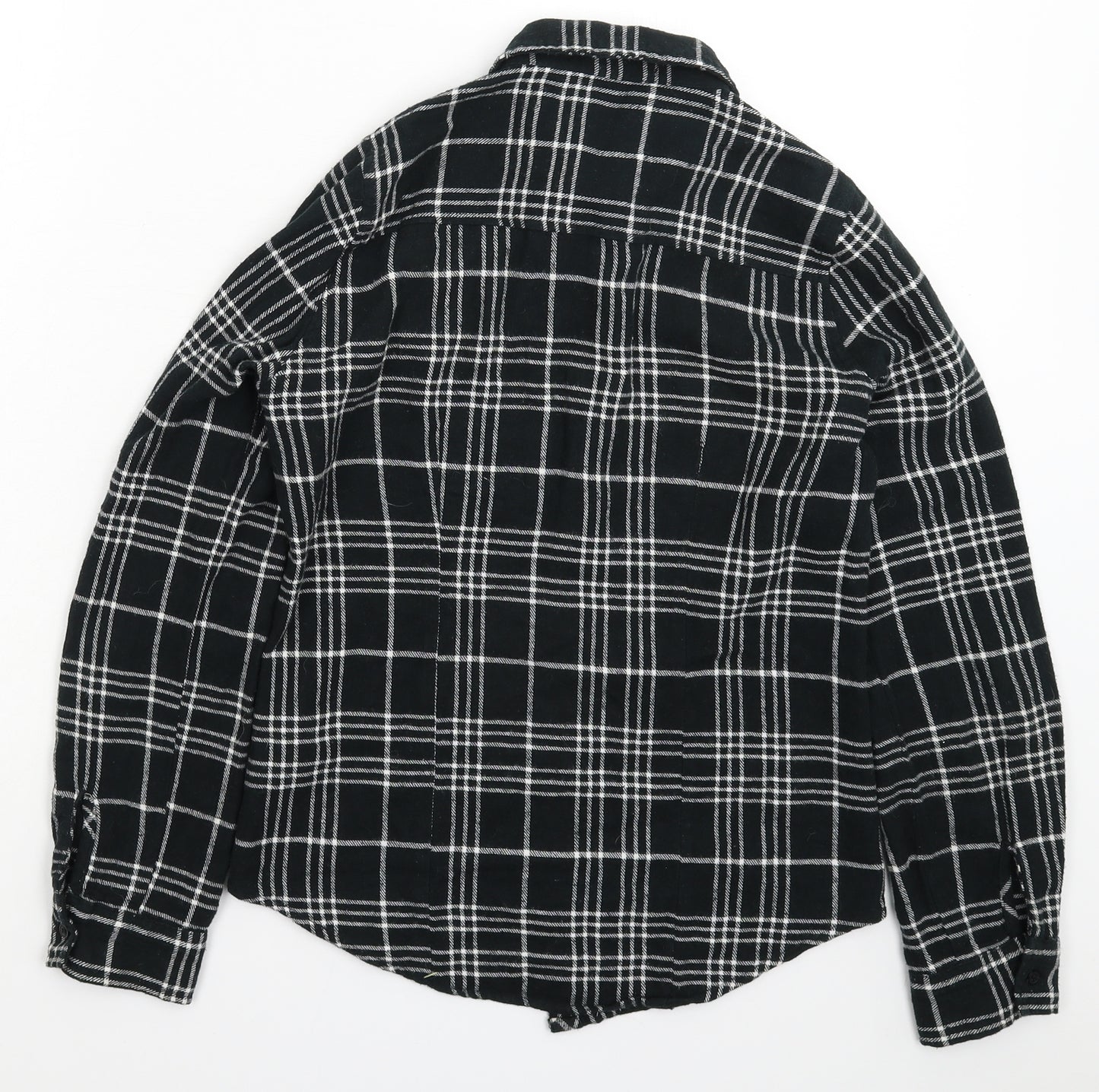 Primark Womens Black Check  Basic Button-Up Size 6