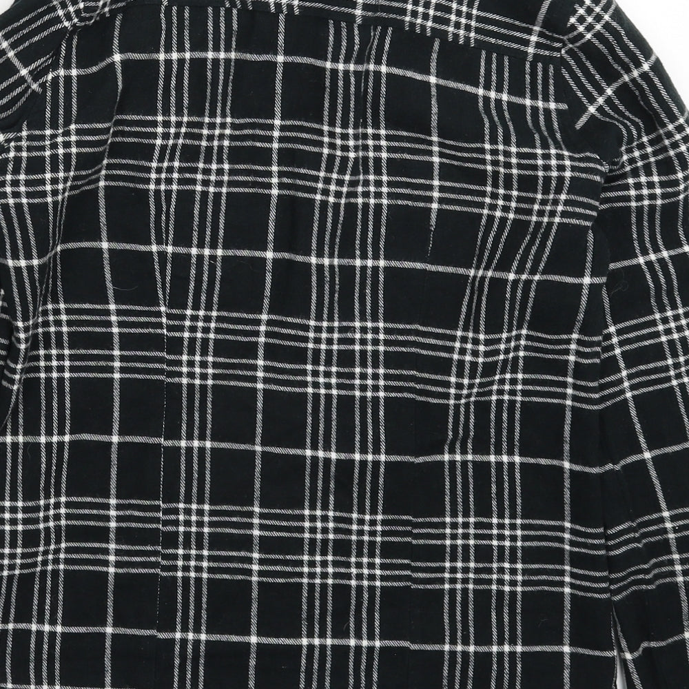 Primark Womens Black Check  Basic Button-Up Size 6