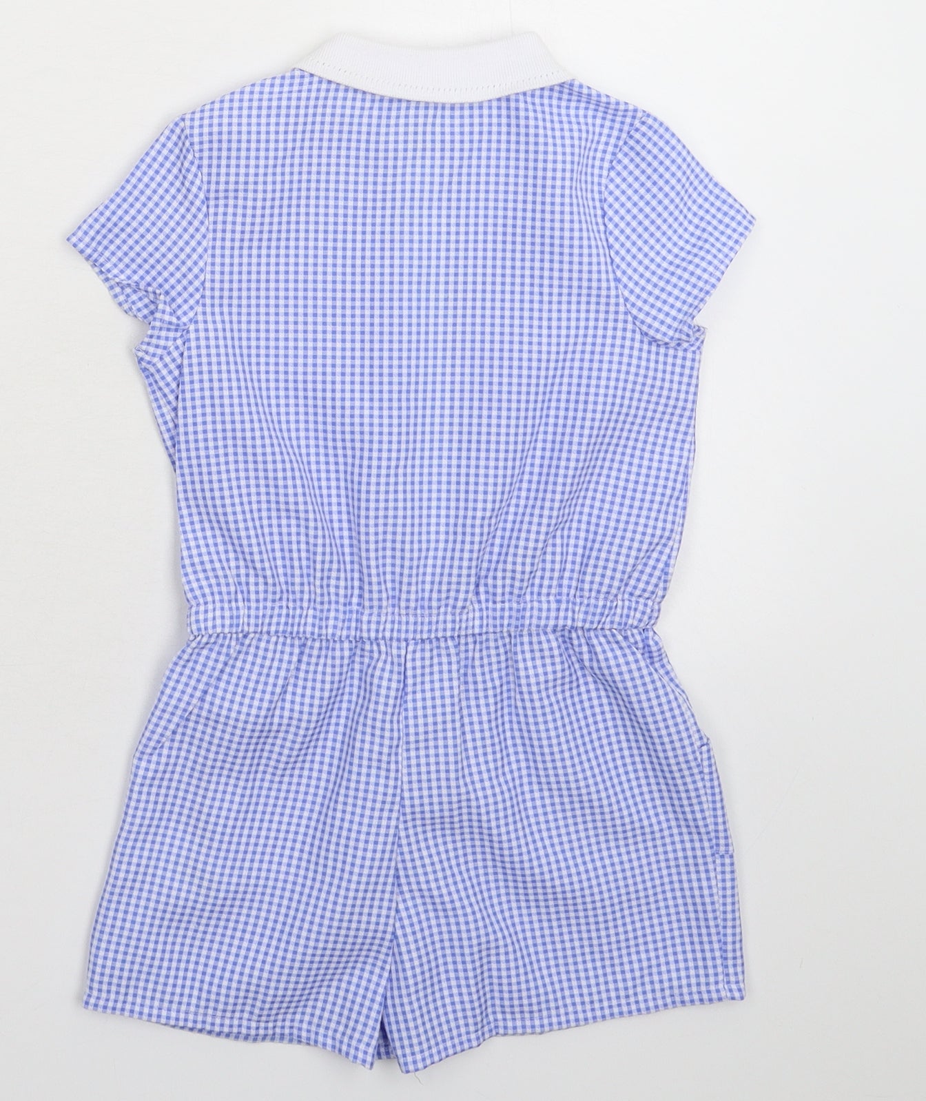 George Girls Blue Check  Jumpsuit One-Piece Size 3-4 Years