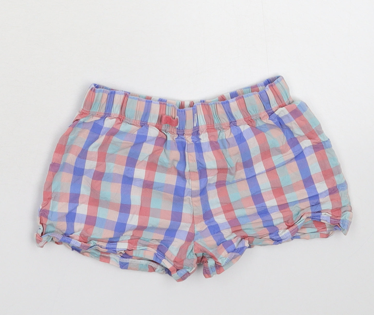 Marks and Spencer Girls Multicoloured Check  Hot Pants Shorts Size 5-6 Years