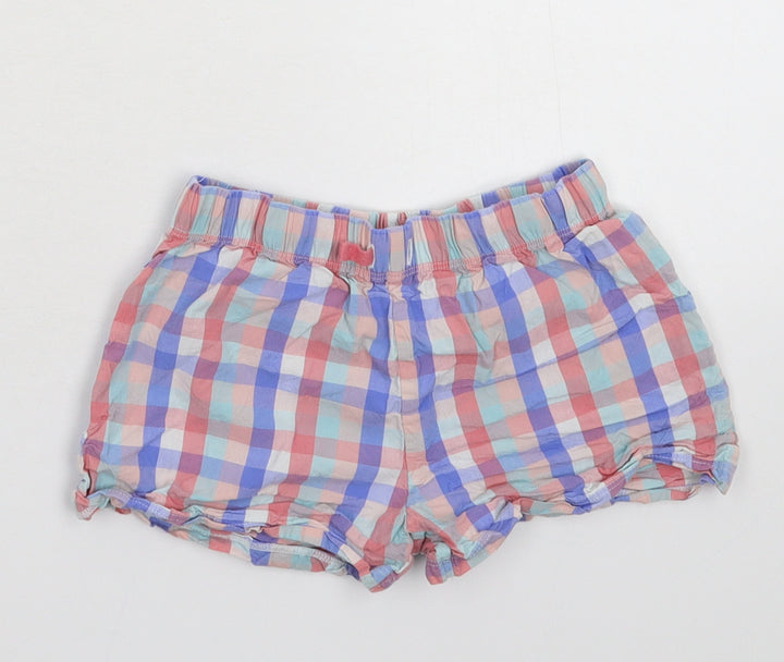Marks and Spencer Girls Multicoloured Check  Hot Pants Shorts Size 5-6 Years