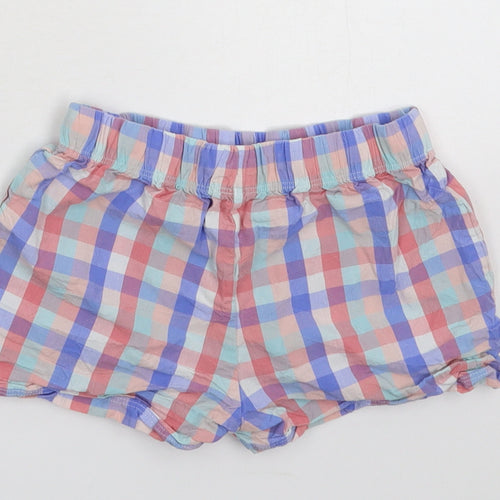 Marks and Spencer Girls Multicoloured Check  Hot Pants Shorts Size 5-6 Years