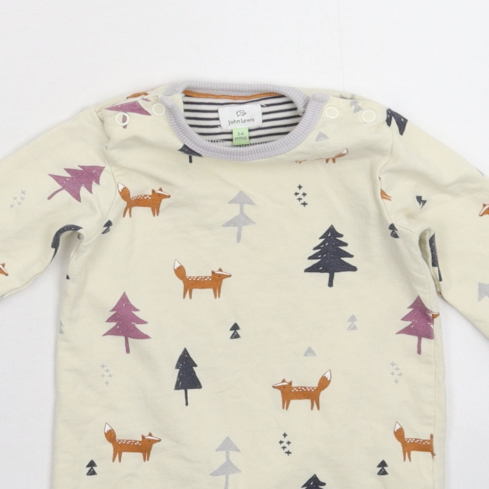 John Lewis Baby White   Babygrow One-Piece Size 3-6 Months