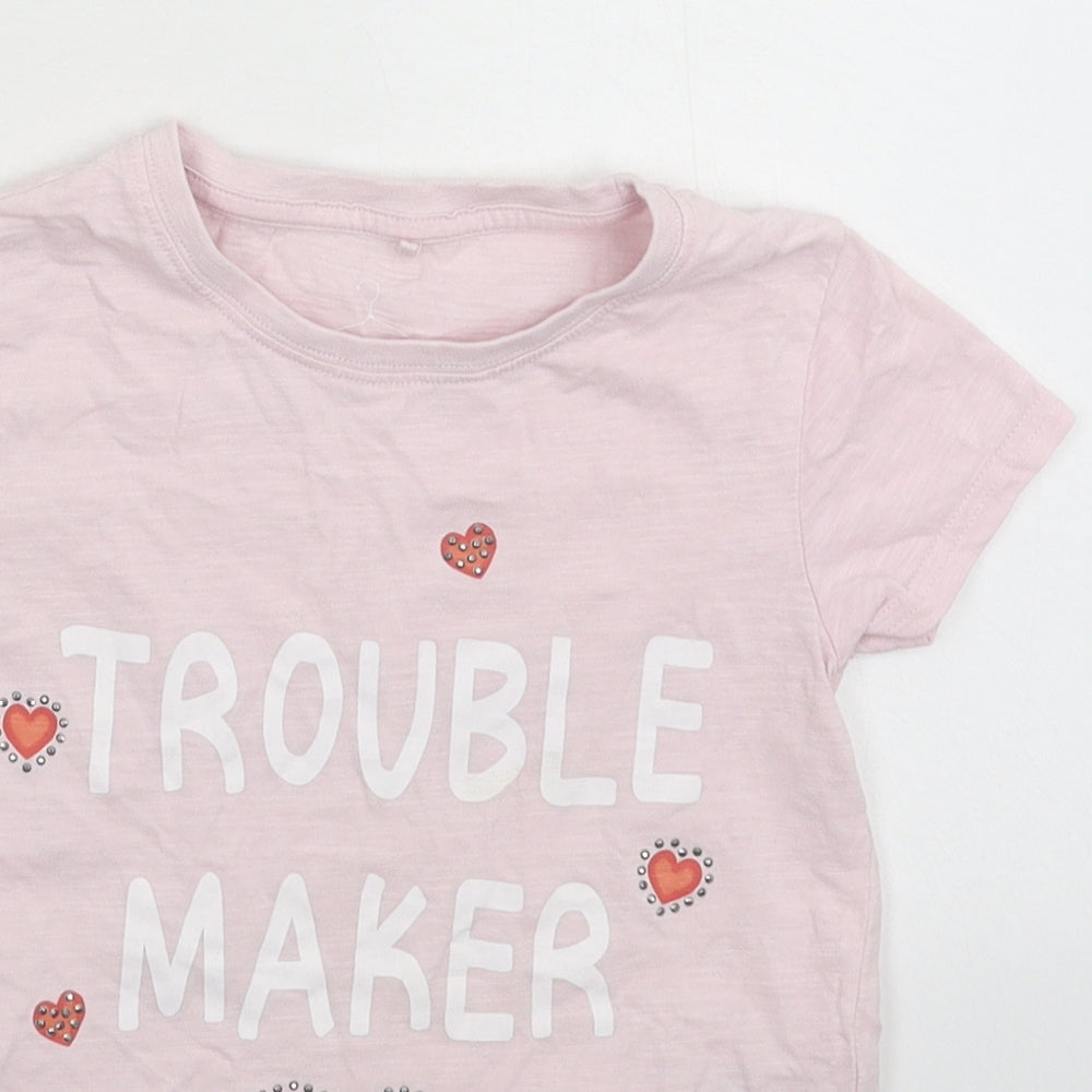 NEXT Girls Pink   Basic T-Shirt Size 7 Years